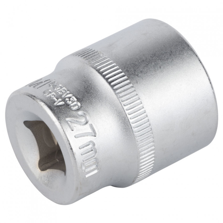 Насадка шестигранна коротка 1/2" 27мм CrV mid Sigma (6071271)-6071271