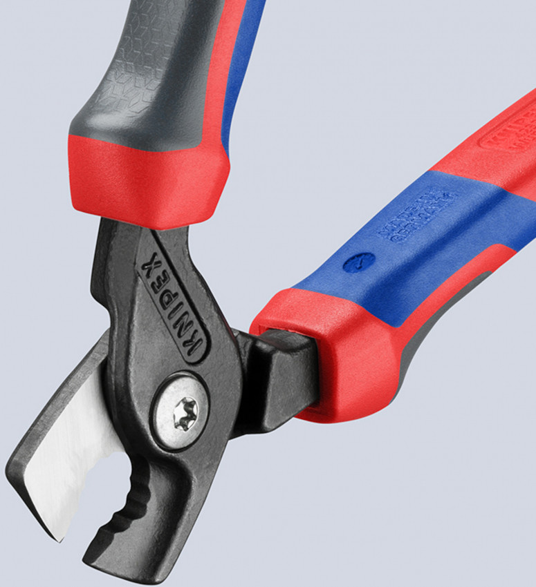 Ножиці для різання кабелів StepCut, діаметр 15мм / 50мм,кв., 160мм KNIPEX 95 12 160, фосфатовані-95 12 160 SB