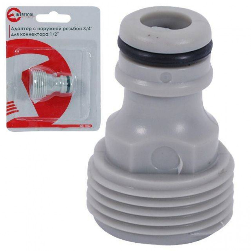 Адаптер із зовнішньою різьбою 3/4" для з'єднувача 1/2" INTERTOOL GE-1002-GE-1002