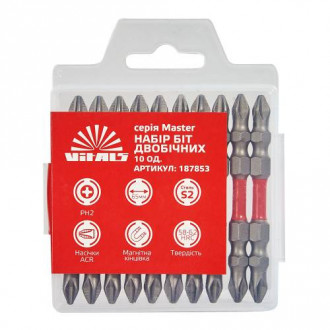 Біти S2 двосторонні PH2+PH2×65 мм, 10 шт. Vitals Master-[articul]