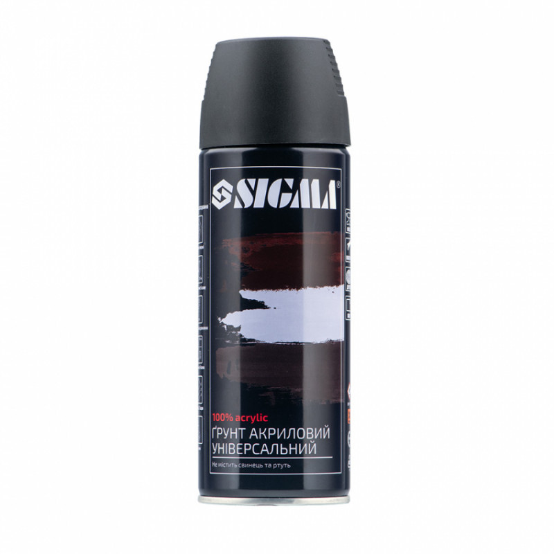 Ґрунт аерозольний акриловий 400мл RAL 9005 чорний SIGMA (2737531)-2737531