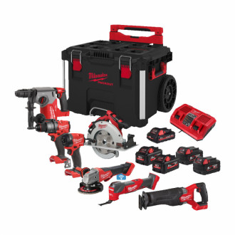 Набір інструментів акумуляторних MILWAUKEE, M18 FPP8C-553P (кейс PACKOUT на колесах 4932464078, 3 акумулятори M18 B5 5 Аг, заряд-[articul]