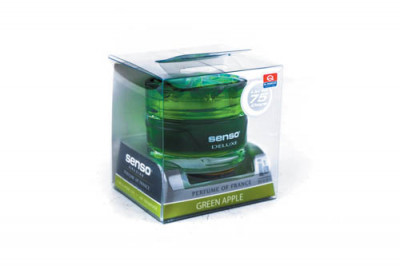 Ароматизатор SENSO DELUXE зелене яблуко (Green Apple) банка з гелем (під сидіння)-[articul]