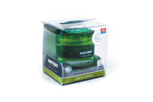 Ароматизатор SENSO DELUXE зелене яблуко (Green Apple) банка з гелем (під сидіння)-029681