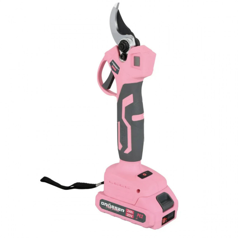 G0297 Секатор  PPS301 Grosser Pink акумуляторний, мах 30 мм, акб 2Аг,  BL M1-G0297