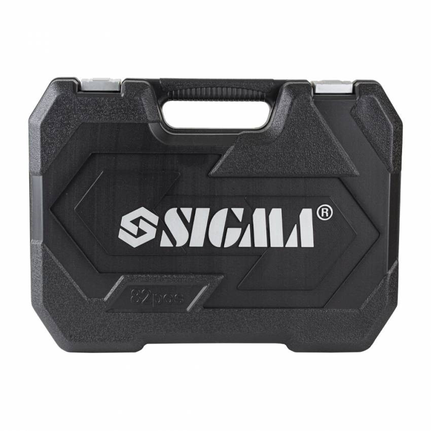 Набір насадок торцевих та біт 1/4", 1/2" 82шт CrV mid Sigma (6001551)-6001551