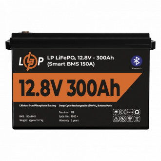 Акумулятор LP LiFePO4 12,8V - 300 Ah (3840Wh) (Smart BMS 200А) з BT пластик