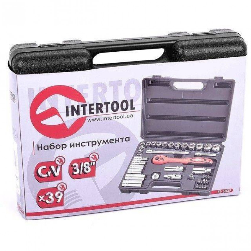 Професійний набір інструментів 1/2", 1/4", 72 од., Cr-V INTERTOOL ET-6072-ET-6072