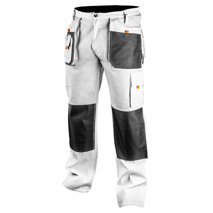 Штани робочі, білі, розмір XXL/58-81-120-XXL