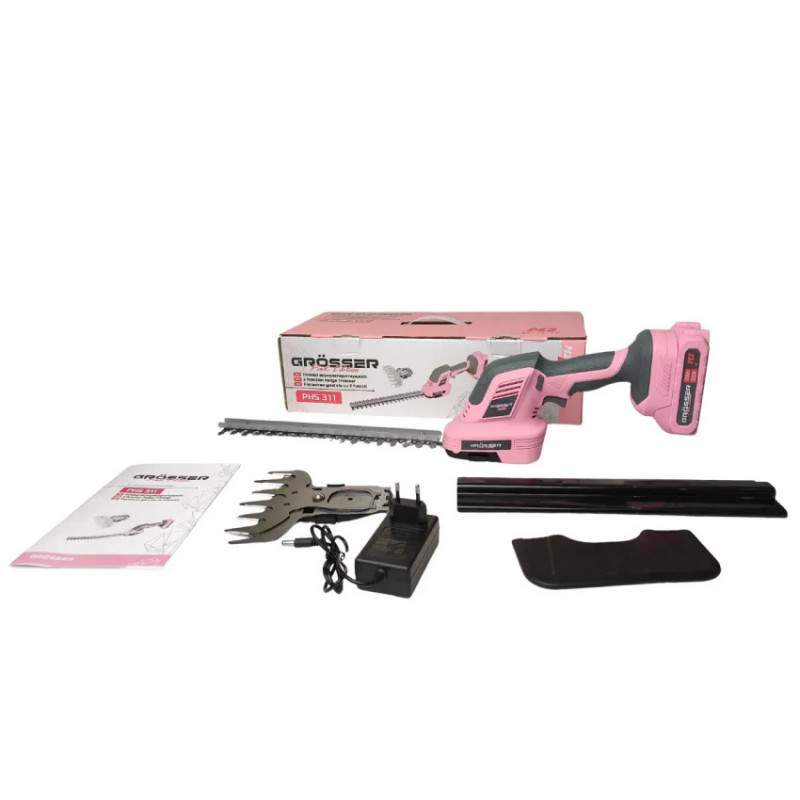 G0298 Ножиці+кущеріз PHS180 Grosser Pink акумуляторні ,150мм/305мм, BL M1-G0298