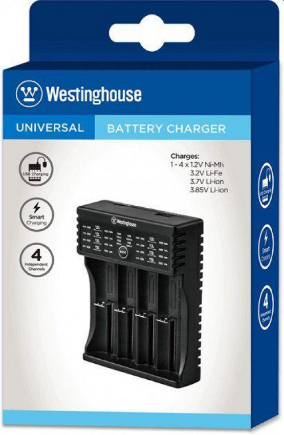 Зарядний пристрій Westinghouse WBC-011-CB для 4-х акумуляторів з функцією Power Bank-WBC-011-CB