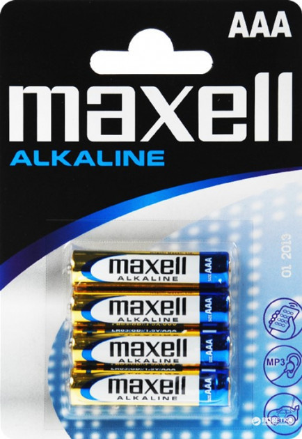 Лужна батарейка Maxell Alkaline AAA/LR03  4шт/уп blister-723671.04