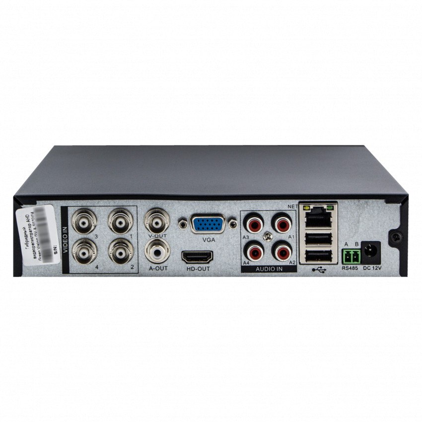 Гібридний відеореєстратор 4-канальний 2.4MP GHD GreenVision GV-A-S032/04 1080N-