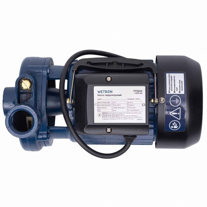 Насос відцентровий 0.75кВт Hmax 18м Qmax 200л/хв WETRON (775024)-775024