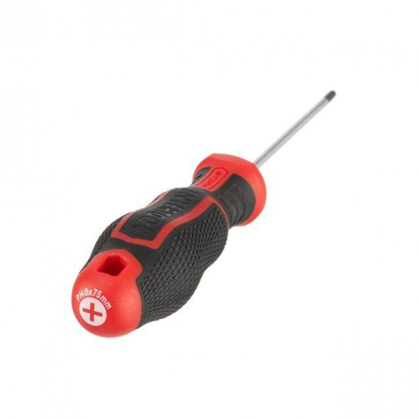 Викруткa PH0 * 75 мм, S2, STORM INTERTOOL VT-3413-VT-3413