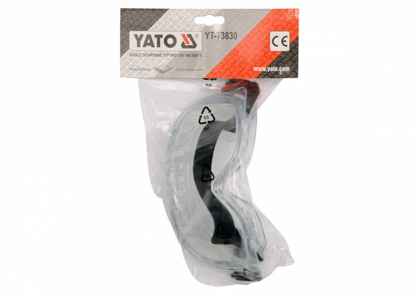 Окуляри захисні YATO прозорі з регульованим еластичним пояском-YT-73830