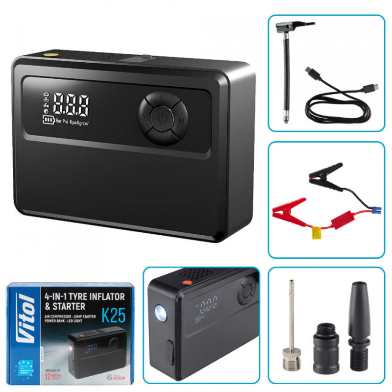 Компресор "ViTOL" K-25 4in1/14.8V/22.2wh/6000mAh-K-25