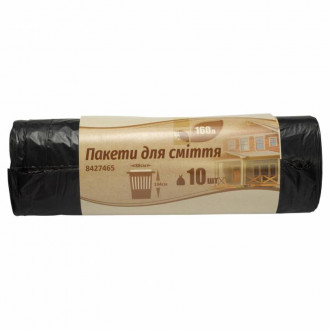 Пакети для сміття 160л/10шт чорні GRAD (8427465)-[articul]