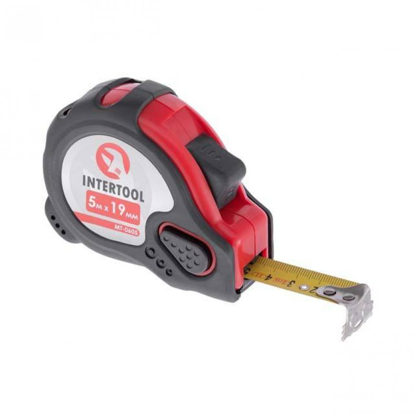 Рулетка з фіксатором 5 м "Супер Магніт" INTERTOOL MT-0605-MT-0605