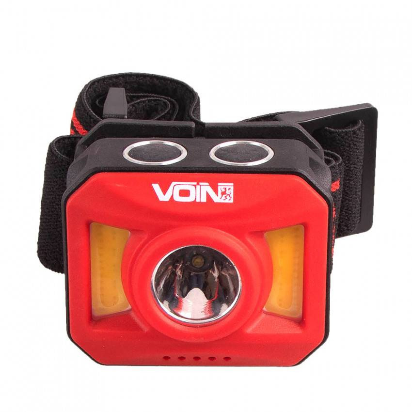 Ліхтар налобний VOIN VL-163, 2 x 3W-COB (W/R) 3W XPE/АКБ800mAh/рег. нахилу-VL-163