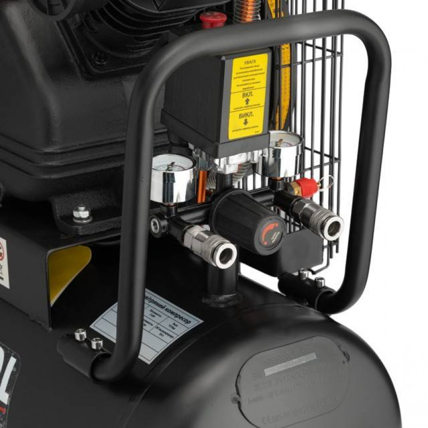 Компресор 50 л, 3 кВт, 220 В, 10 атм, 500 л/хв, 2 циліндра INTERTOOL PT-0016-PT-0016