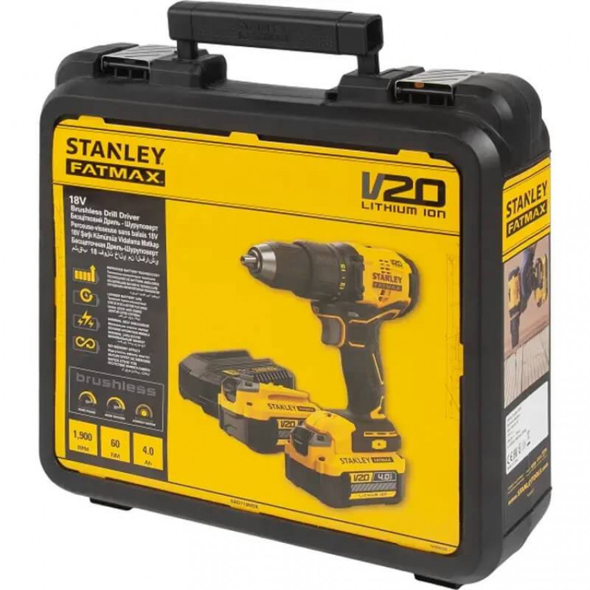 Дриль-шурупокрут безщітковий акумуляторний STANLEY FATMAX SBD710M2K-SBD710M2K