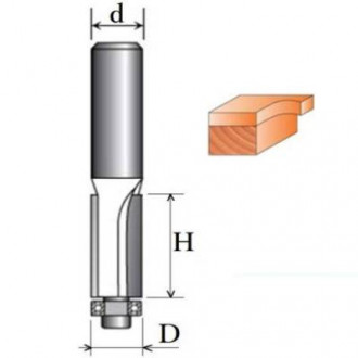 Фреза Кромкова пряма №1020 (D10, h25, d6) 16-020-100-[articul]