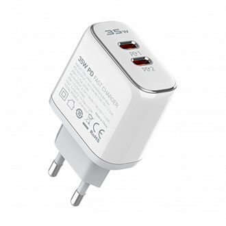 Зарядка для телефону LogicPower 35W (Type-C + USB) QC + кабель (Type C to Lightning)-[articul]