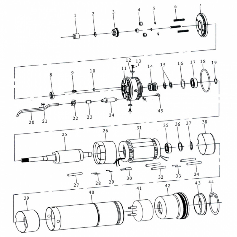 Насос відцентровий свердловинний 3SEm 1.8/14 0.37кВт H 60(46)м Q 45(30)л/хв Кабель Ø80мм 35м AQUATICA (DONGYIN) (777402)-777402