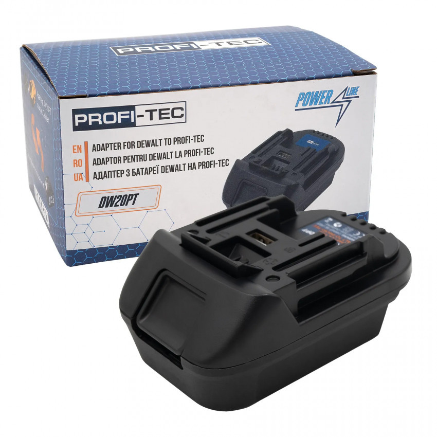 Адаптер PROFI-TEC DW20PT, з батареї DeWalt/Milwaukee  на PROFI-TEC (Makita)-PRT_006765