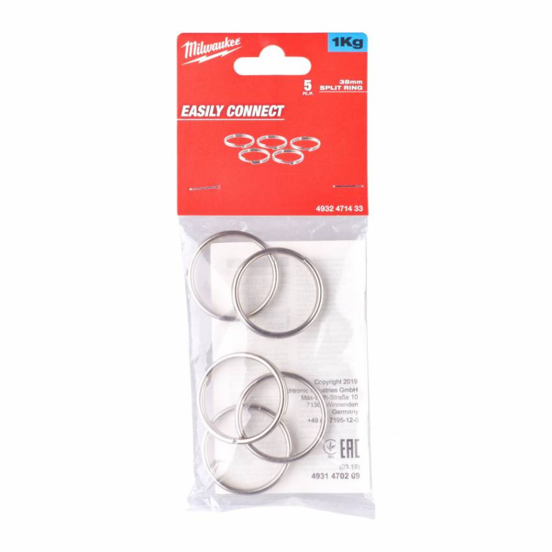 D-подібне кільце MILWAUKEE з брелоком для кріплення ручного інструменту (5шт.)-4932471431