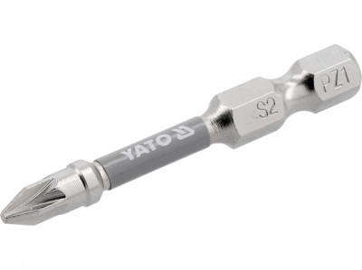 Насадка викруткова YATO; PZ1 х 50мм. шпиндель 6-гран- 1/4&quot;, покрита нікелем, 2шт.[10]-[articul]