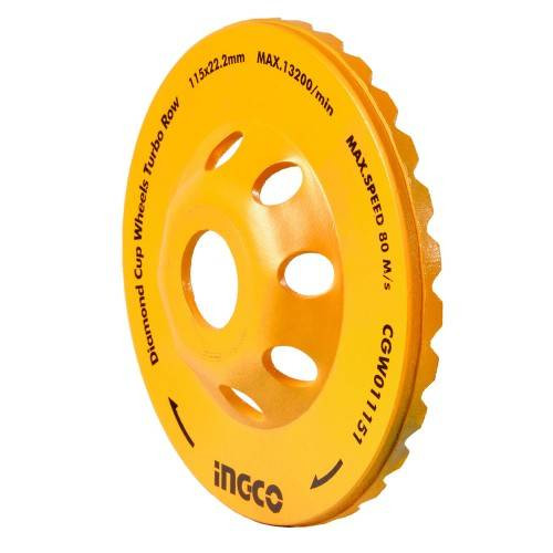 Диск Турбо шліфувальний чашковий 115 мм INGCO-CGW011151