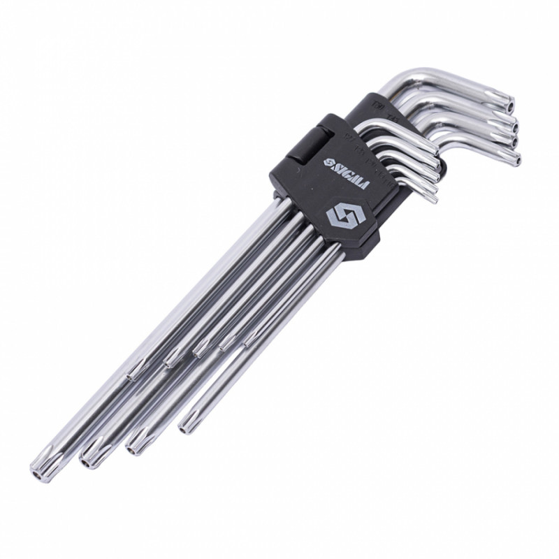 Ключі TORX 9шт T10-T50мм CrV (довгі з отвором) Sigma (4022231)-4022231