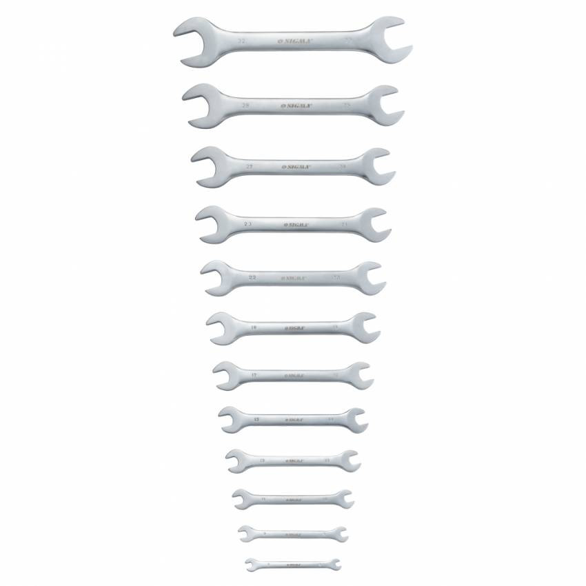 Ключі ріжкові 12шт 6-32мм CrV satine Sigma (6010331)-6010331