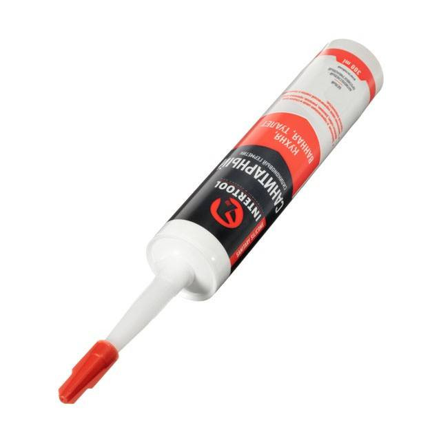 Герметик силіконовий санітарний, білий, 300 мл / 320 г INTERTOOL FS-3031-FS-3031