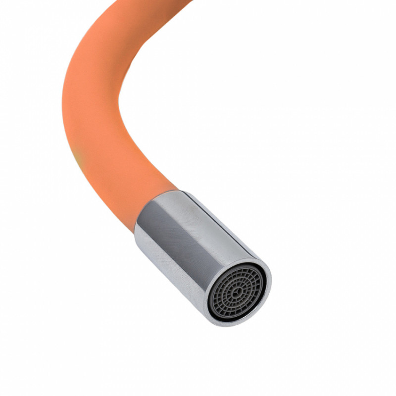 Вилив (гусак) 3/4" для кухні силіконовий помаранчевий AQUATICA (XH-5242) (9793513)-9793513