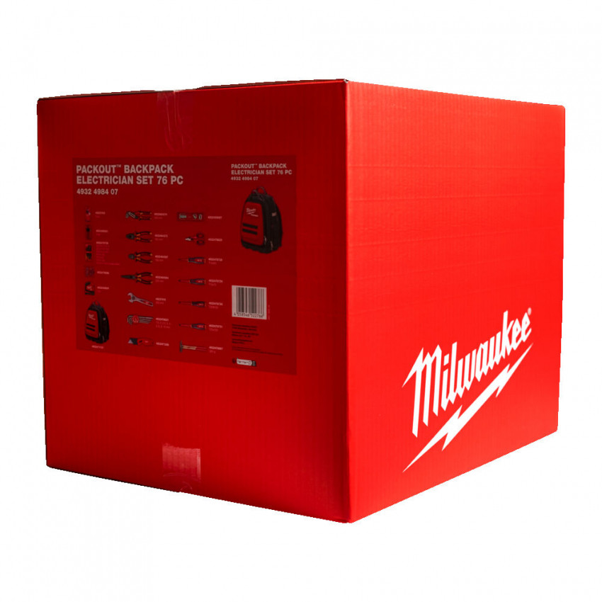 Рюкзак PACKOUT MILWAUKEE з набором інструментів для електриків (76шт)-4932498407