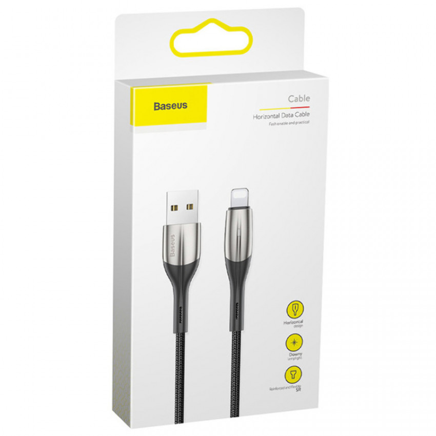 Кабель Baseus Horizontal USB 2.0 to Lightning 1.5A 2M Чорний (CALSP-C01)-