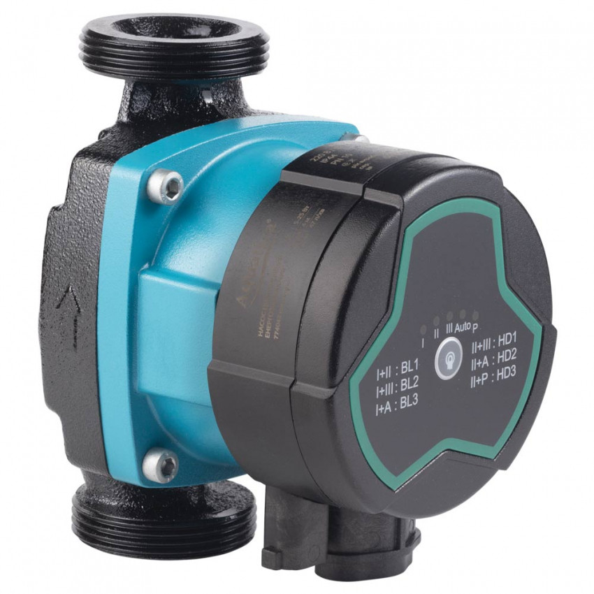Насос циркуляційний енергозберігаючий 5-25Вт Hmax 4м Qmax 47л/хв Ø1½" 130мм + гайки Ø1" AQUATICA GPA25-4/130 III (774042)-774042