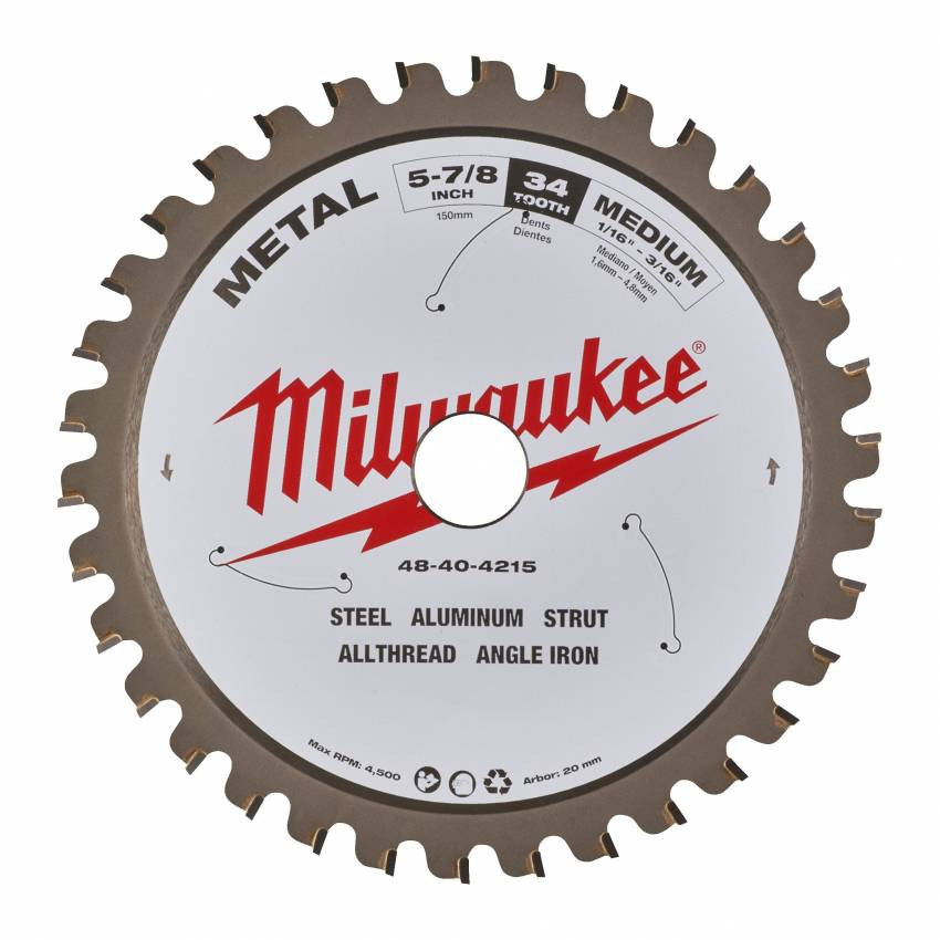 Диск пиляльний Alu PFTE MILWAUKEE, Ø203х5/8"х2,4мм, 58 зуб. 1-48404345