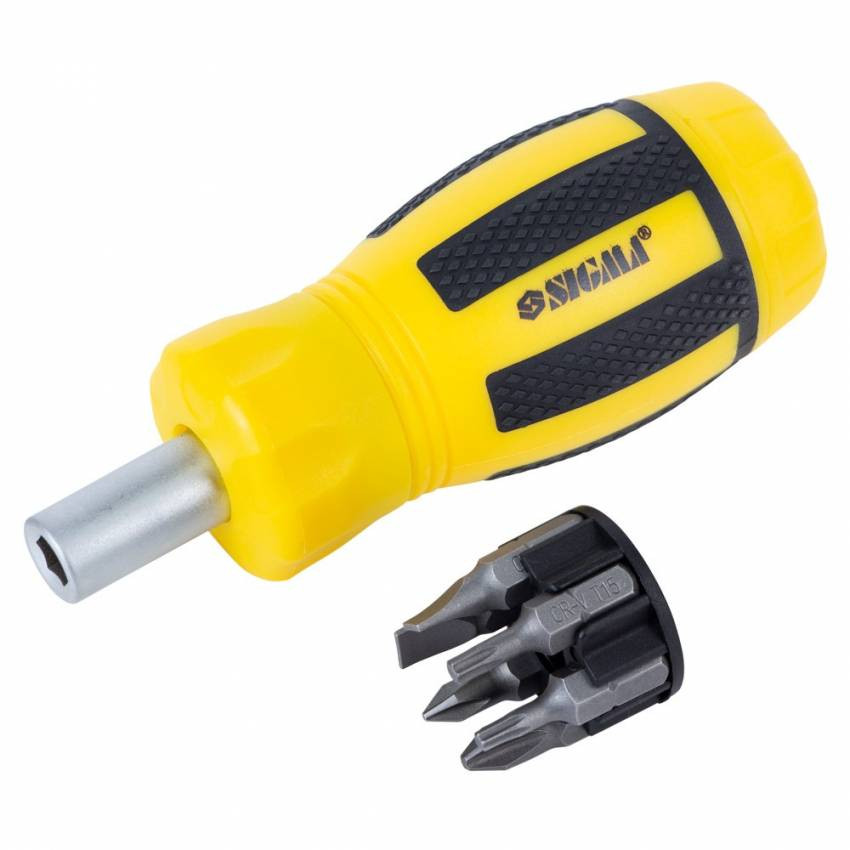Викрутка з реверсом MINI біти 6шт CrV Sigma (4001811)-4001811