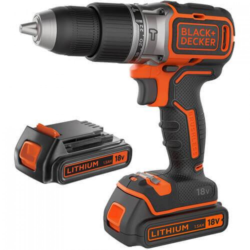 Дриль-шуруповерт акумуляторна безщіткова ударна BLACK DECKER BL188KB-BL188KB