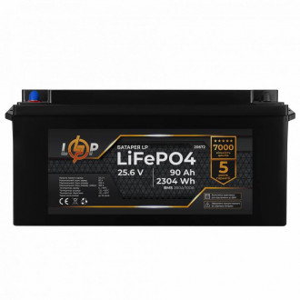 Акумулятор LP LiFePO4 для ДБЖ 24V (25,6V) - 90 Ah (2304Wh) (BMS 200A/100А) пластик