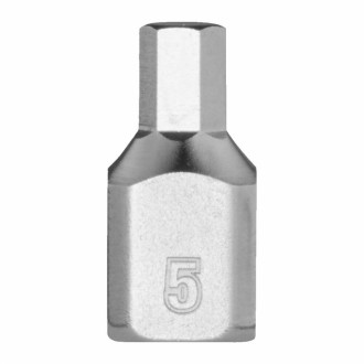 Головка торцева хромована 1/4'' MILWAUKEE укорочена з бітою Hex, 5мм-[articul]