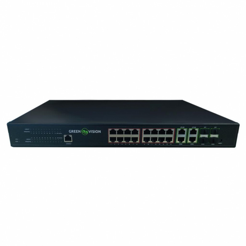 Комутатор мережевий POE GV-020-AI-16G+4G+4SFP-