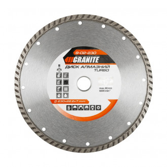 GRANITE Диск алмазний TURBO 230 мм GRANITE, Арт.: 9-02-230-[articul]