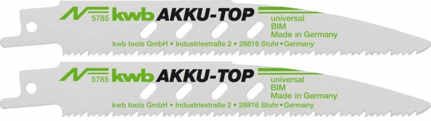 Полотна для шабельної пили, Bi-Metall 150 мм, 2 шт, AKKU TOP KWB (578500)-