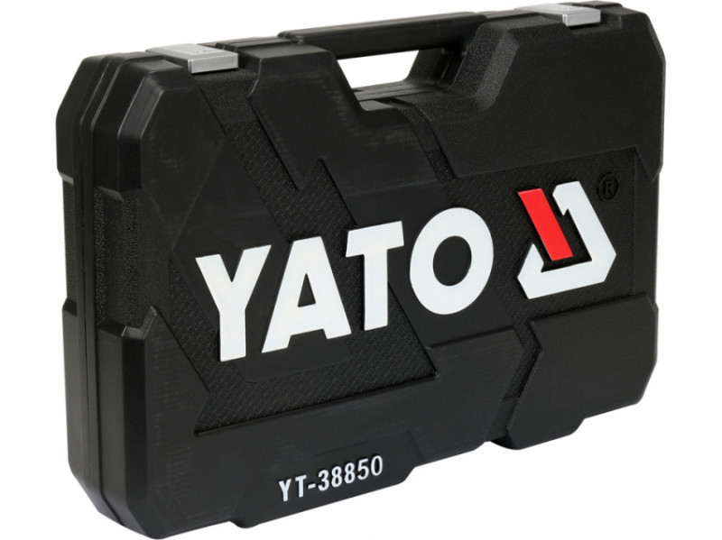 Набір головок торцевих YATO з квадр. 1/2", 3/8", 1/4" з устаткув, викр насадки, комбін ключі, 198 ел-YT-38850
