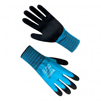 Рукавички синтетичні сині з синьо-чорним вспіненим повним латексним покриттям FLL9803 &quot;б&quot;  Латекс (69803)-[articul]